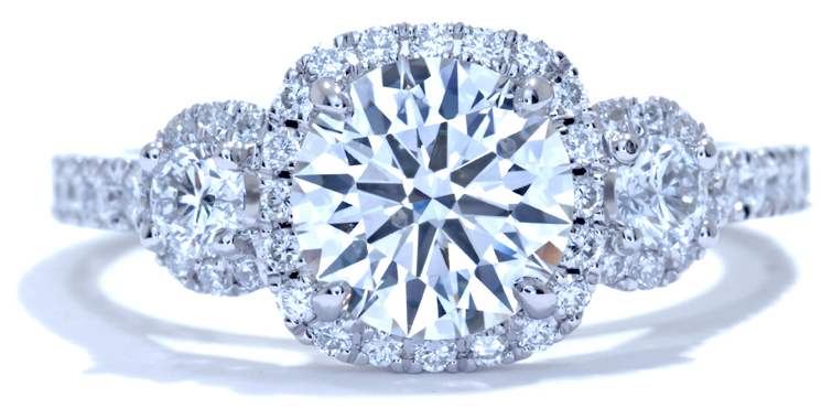 Unique 1.41ct. Cushion Halo Diamond Ring - Ascot Diamond Atlanta, Dallas, D.C. & New York.