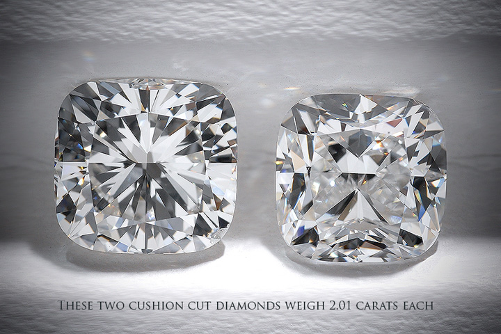 2.01 Carat Cushion Diamond Comparison - Ascot Diamonds