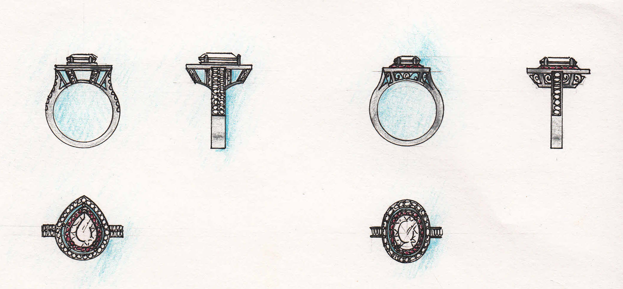custom ring design drawings