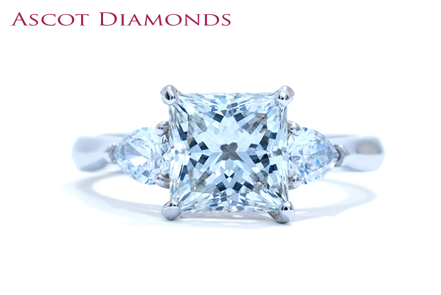 2.18 Carat Princess Cut Diamond in a Platinum Setting at Ascot Diamonds NYC, DC, Dallas & ATL