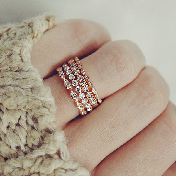 stacking-diamond-rings-all-in-rose-gold-by-Ascot-Diamonds