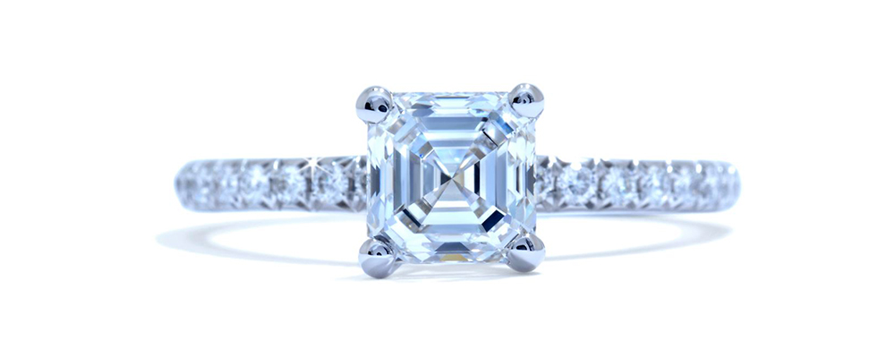 asscher cut diamond ring - Ascot Diamonds