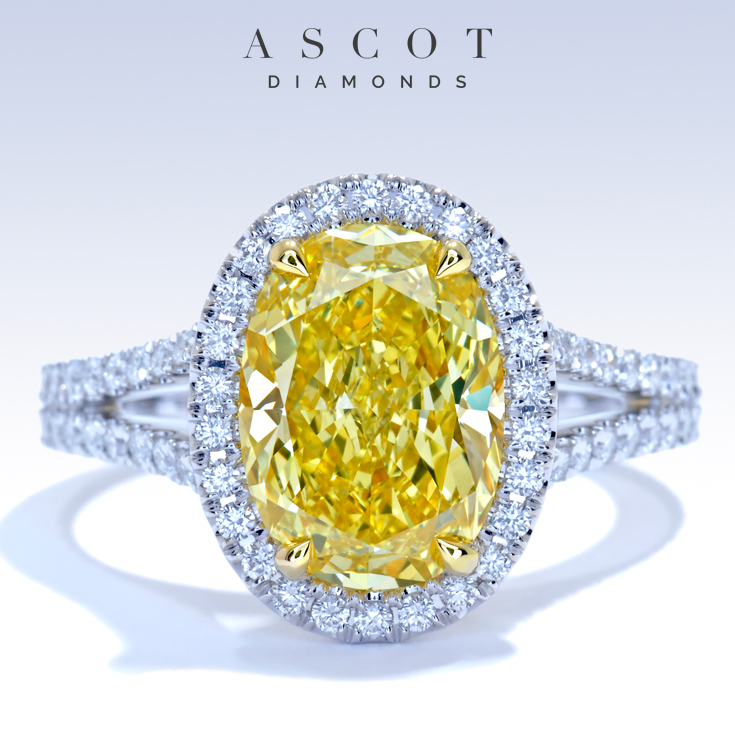 fancy colored diamond engagement ring by Ascot Diamonds