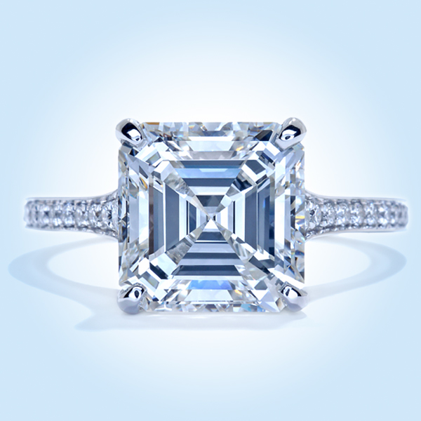 asscher cut diamond engagement ring by Ascot Diamonds