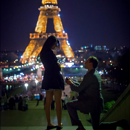 Eiffel tower wedding proposal