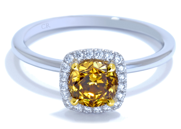 fancy color diamond engagement ring by Ascot Diamonds