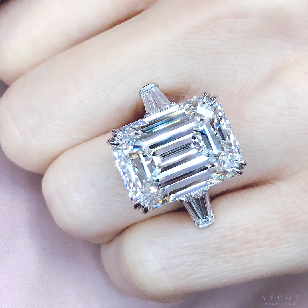 15 Carat Emerald Cut Diamond Ring Ascot Diamonds