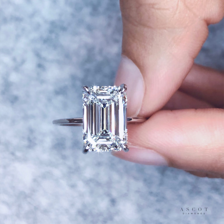 Diamond Twist Princess Cut Solitaire Ring 0.45ct | Pravins