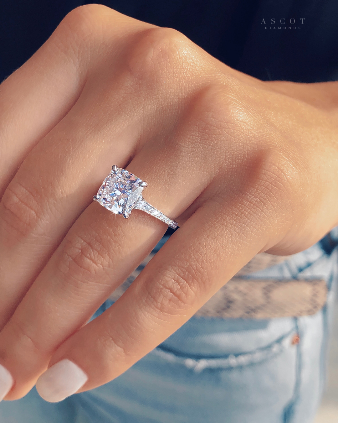 Maak een bed Pretentieloos Matroos Cushion Cut Diamond 3 Carat Engagement Ring – Ascot Diamonds